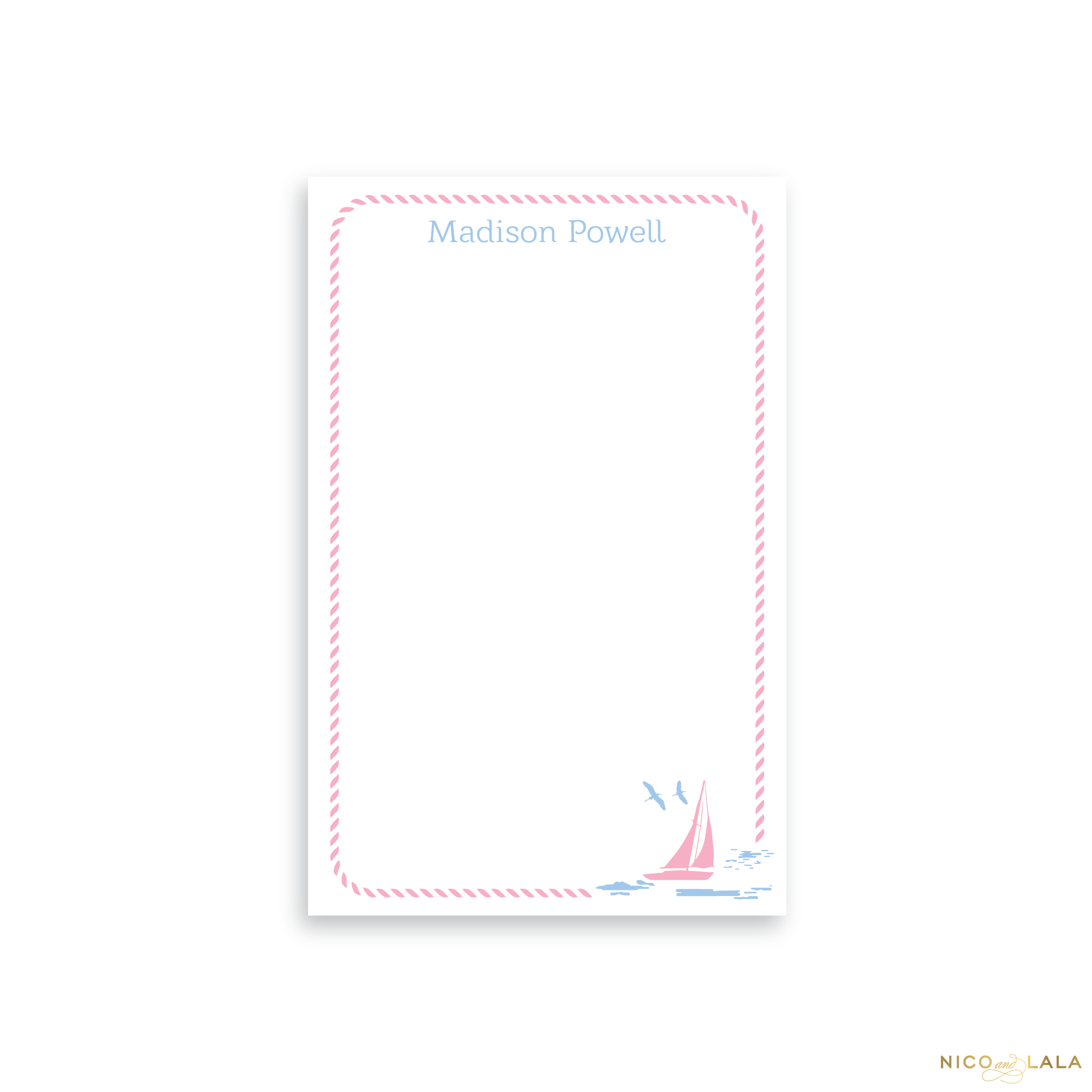 Pink Sailboat Notepad