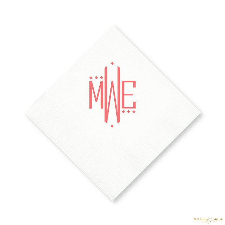 Oxford Monogram Cocktail Napkins