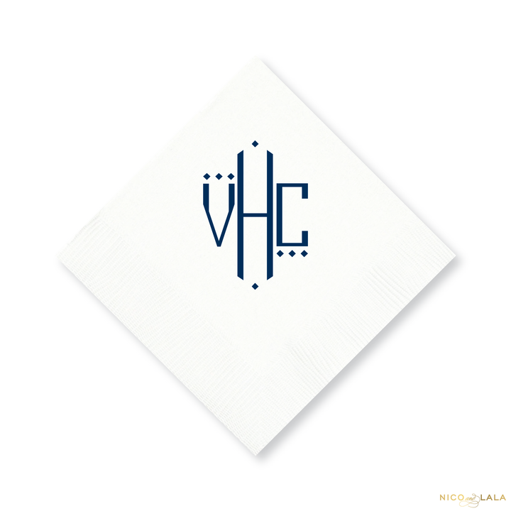 Oxford Monogram Cocktail Napkins