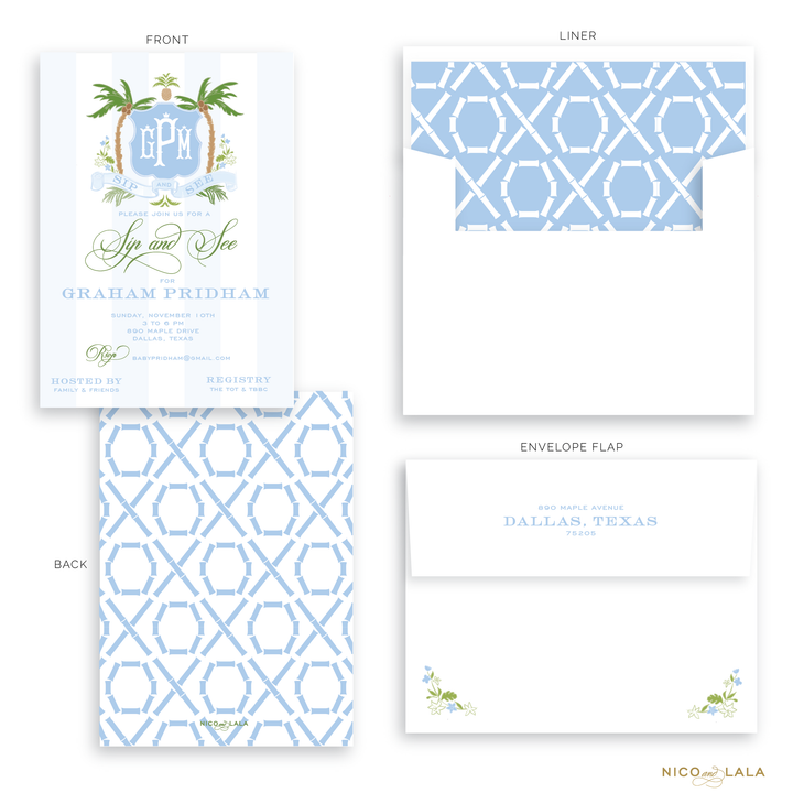 Palm Beach Baby Shower Invitations