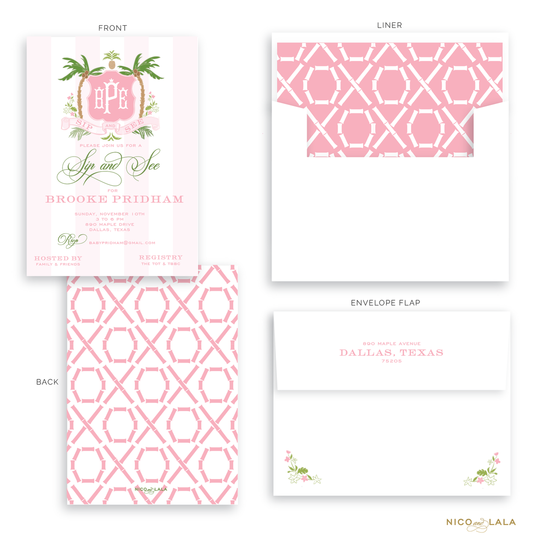 Palm Beach Baby Shower Invitations