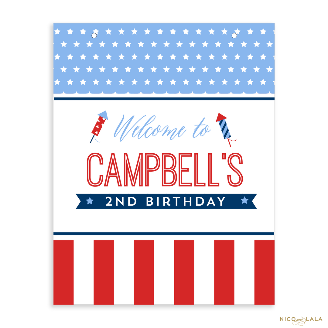 Patriotic Birthday Door Sign