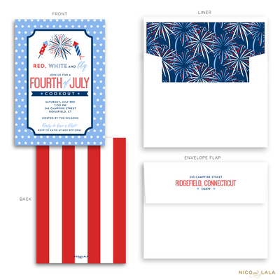 Patriotic 4th of July Party Invitations