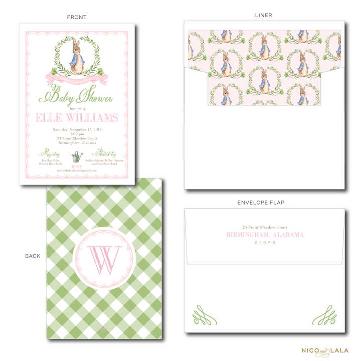 PETER RABBIT BABY SHOWER INVITATIONS