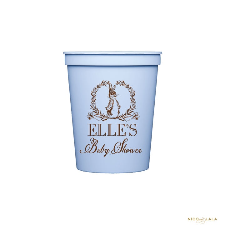 PETER RABBIT BABY SHOWER STADIUM CUPS