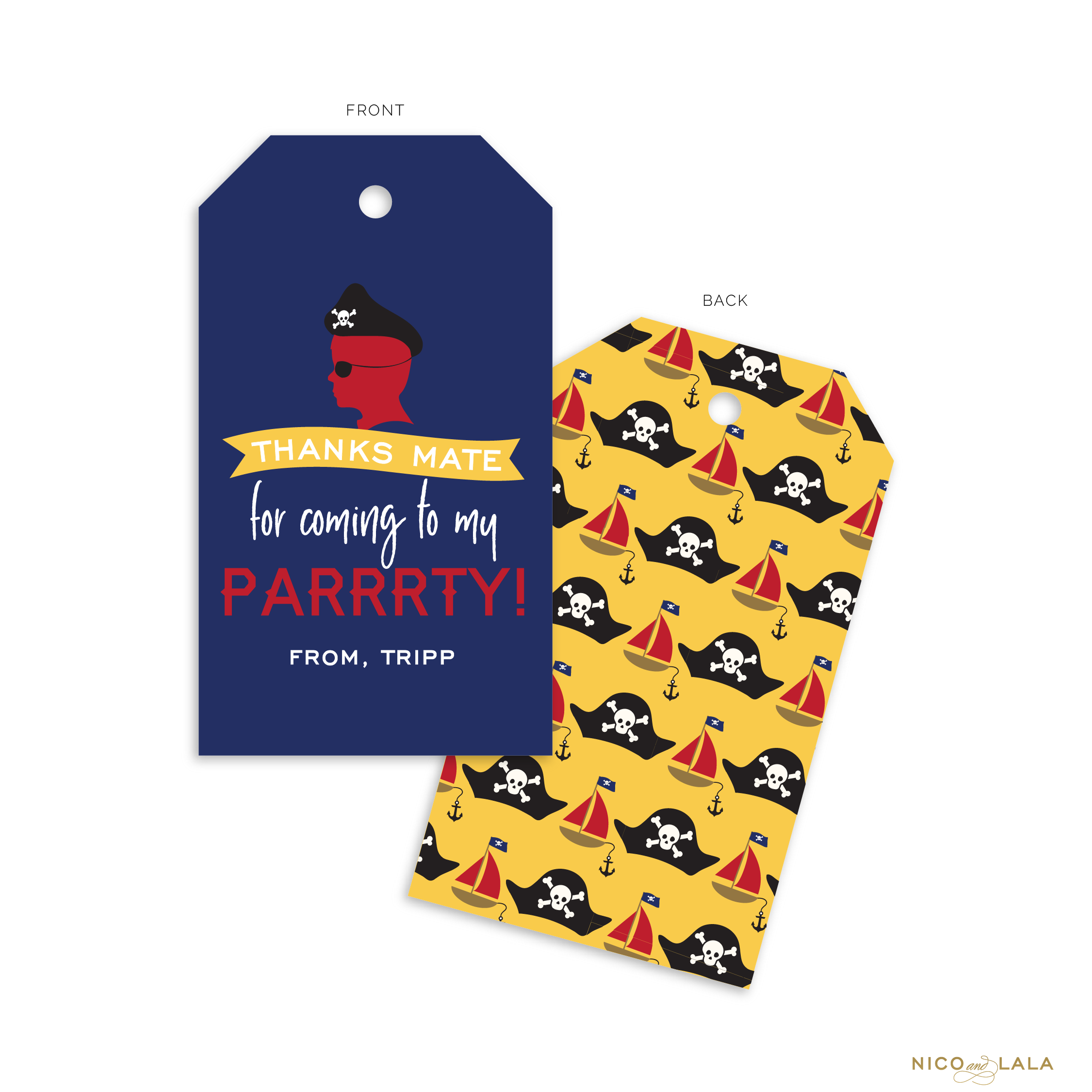 Pirate Birthday Favor Tags