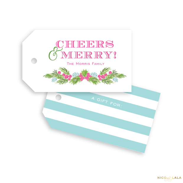 Preppy Watercolor Christmas Gift Tags