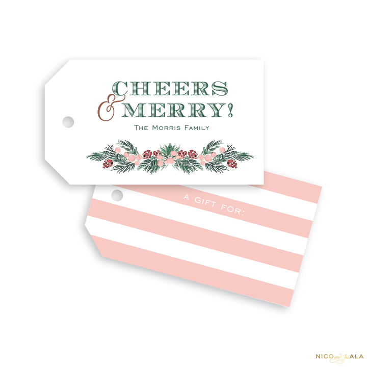 Preppy Watercolor Christmas Gift Tags