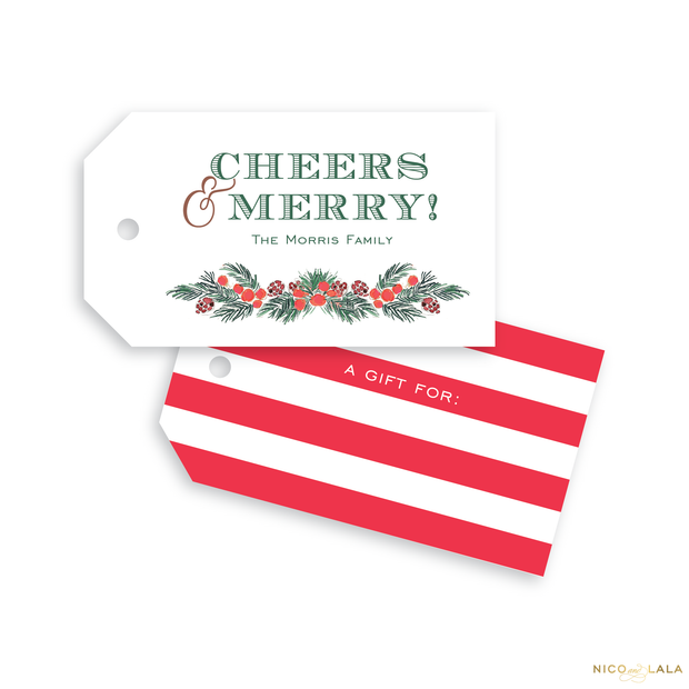 Preppy Watercolor Christmas Gift Tags