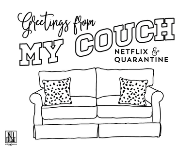 Greetings from Couch Coloring Sheet (Downloadable PDF)