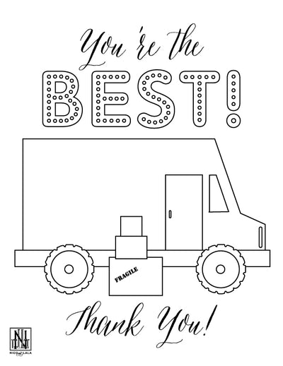 Delivery Driver Coloring Sheet (Downloadable PDF)
