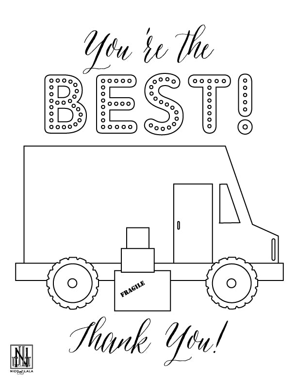 Delivery Driver Coloring Sheet (Downloadable PDF)