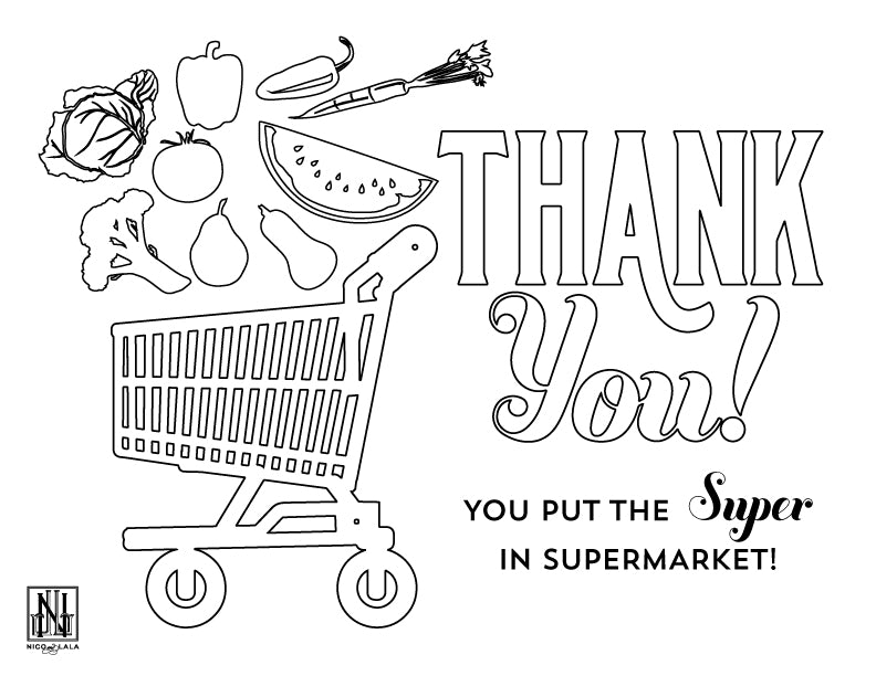 Grocery Store Coloring Sheet (Downloadable PDF)