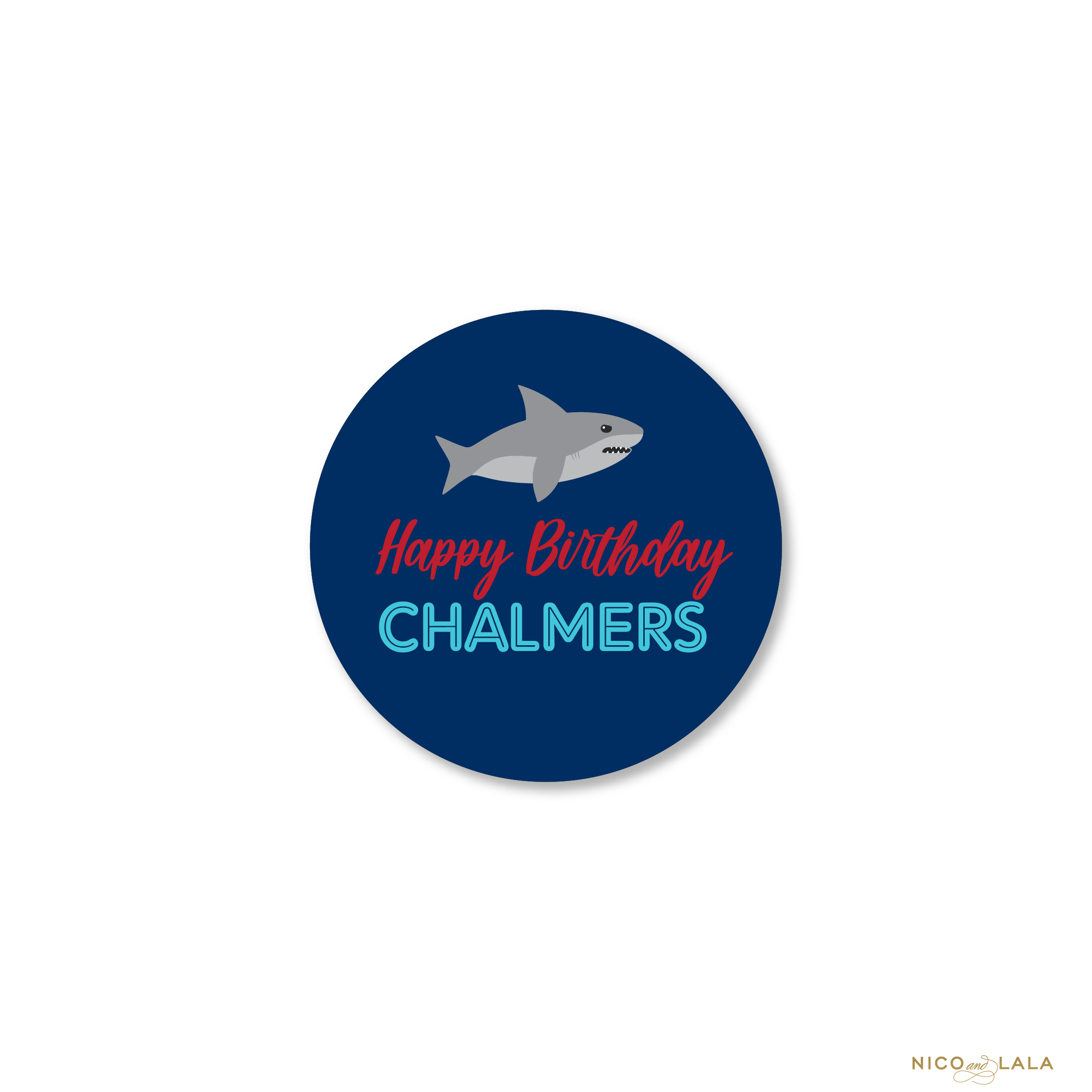Shark Birthday Stickers