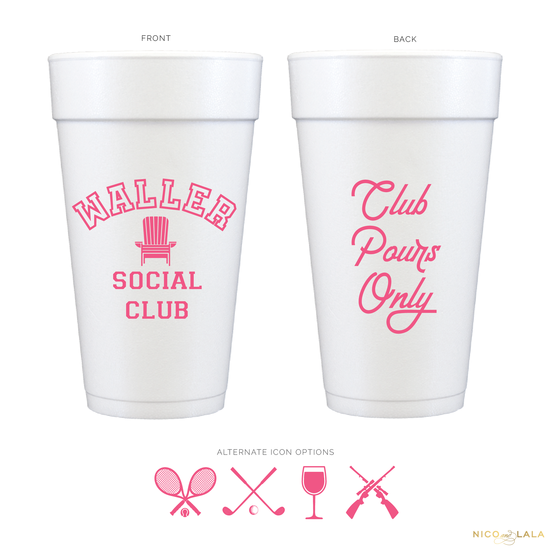 Social Club Foam Cups