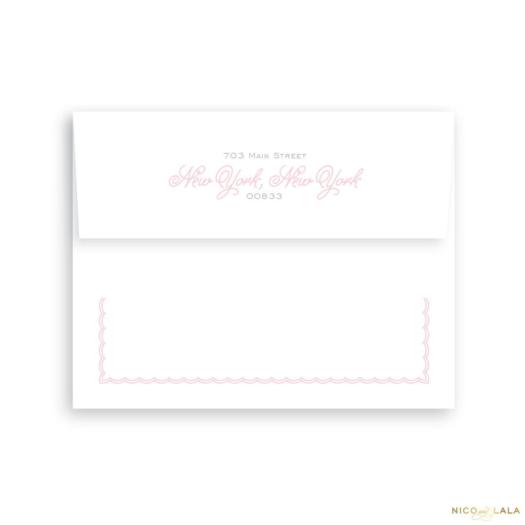 Stork and Seersucker Birth Announcement Return Address Printing