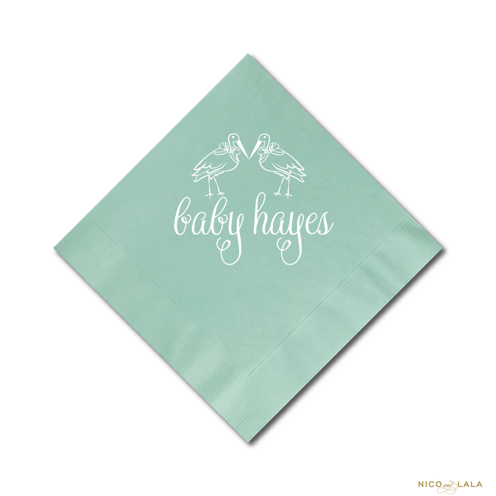 Stork Baby Shower Napkins