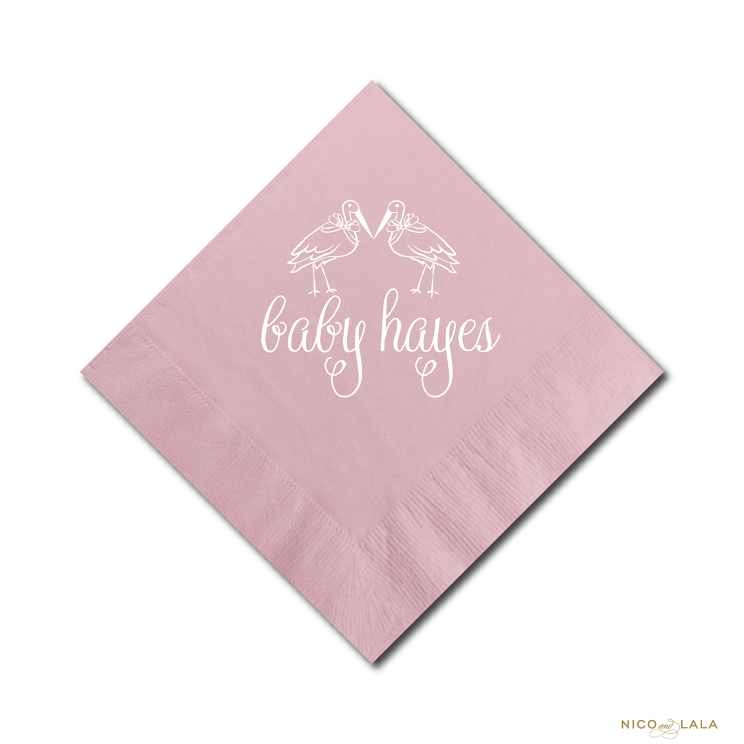 Stork Baby Shower Napkins