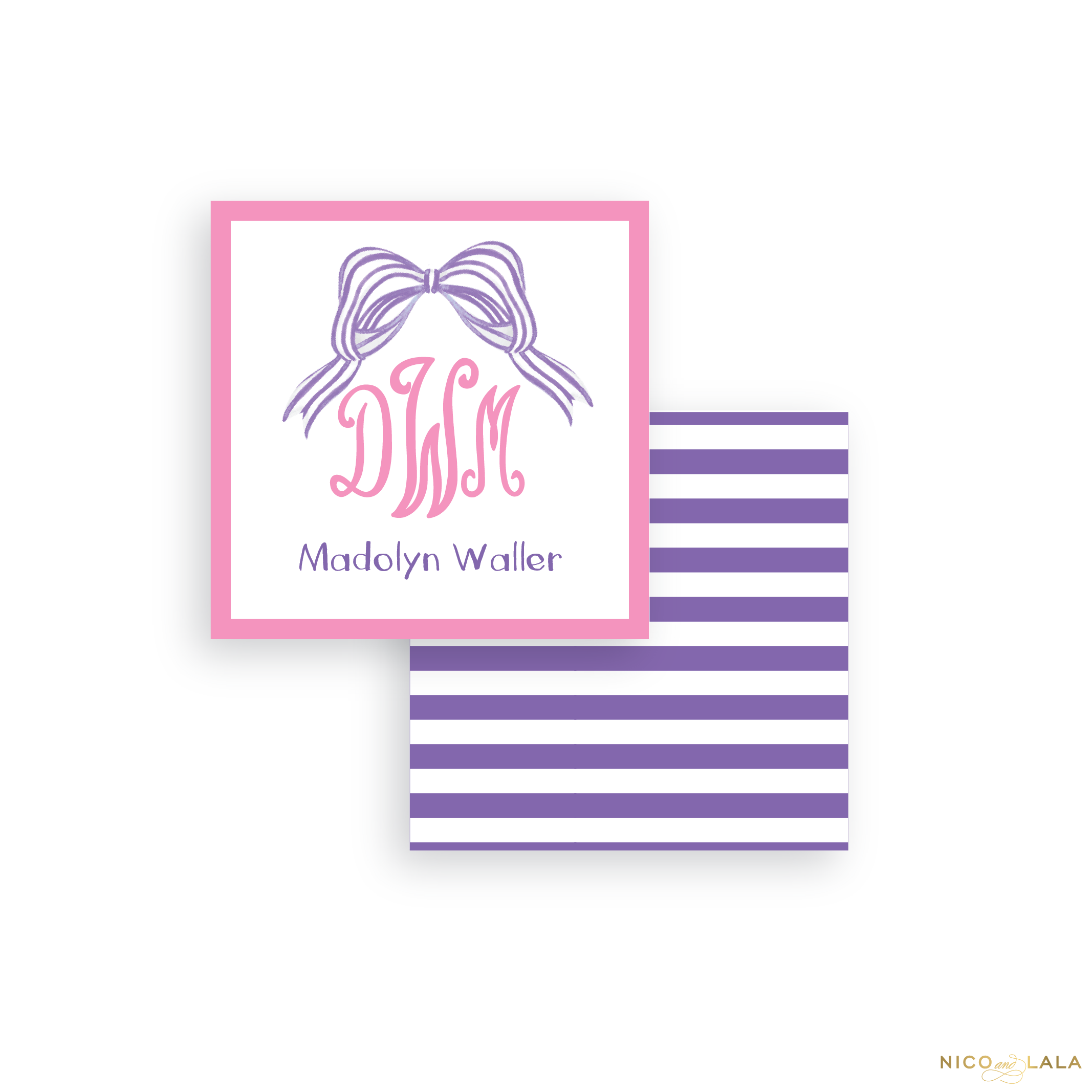 Striped Bow Calling Cards