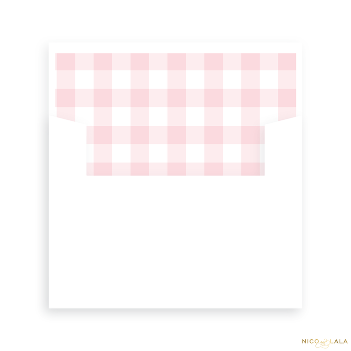 Sweet Gingham Birth Announcement Lined Envelopes