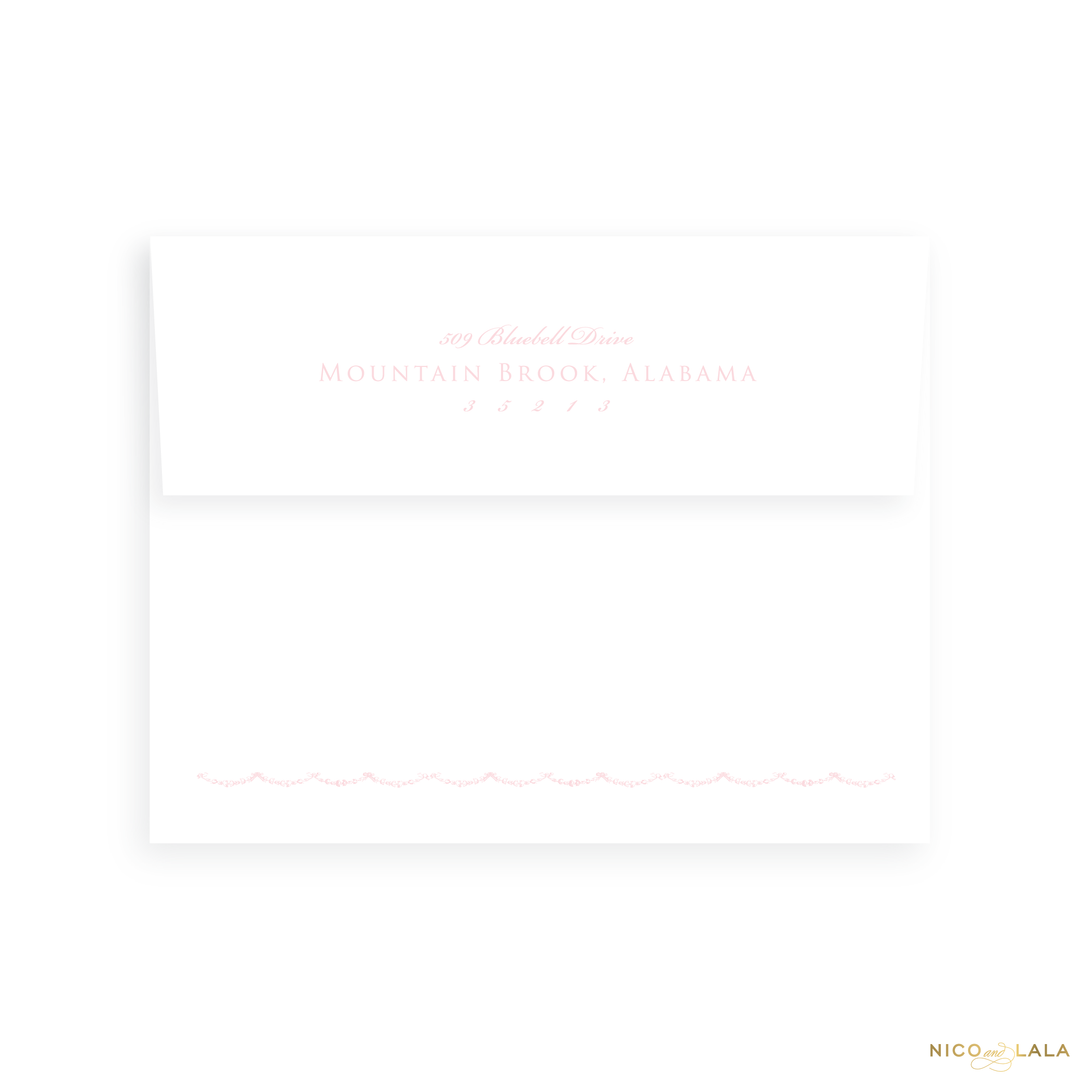 Sweet Gingham Birth Announcement Return Address Printing