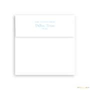 Swiss Dot Folded Birth Announcement Return Address Printing