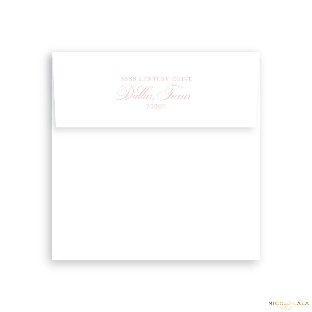 Swiss Dot Folded Birth Announcement Return Address Printing