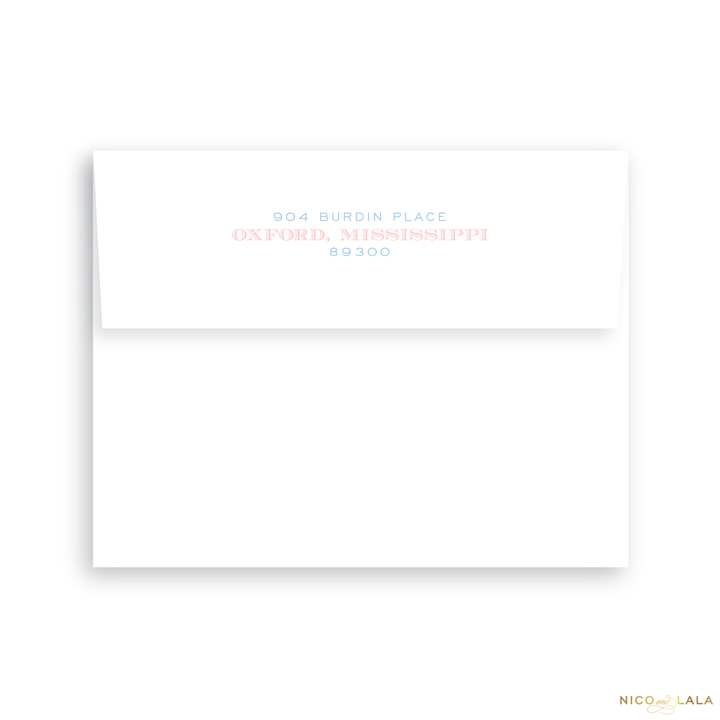 Twin Hearts Birth Announcement Return Address Printing