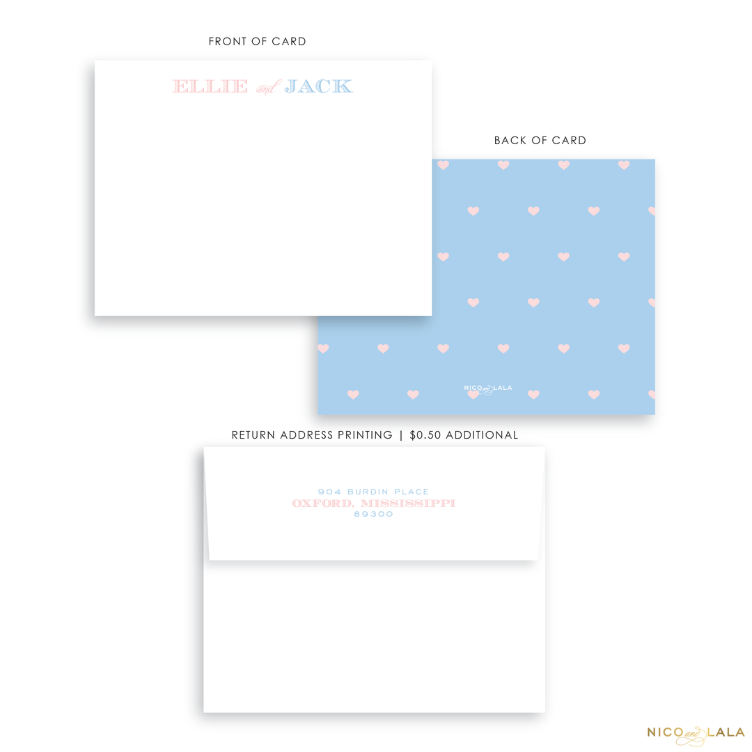 Twin Hearts Stationery