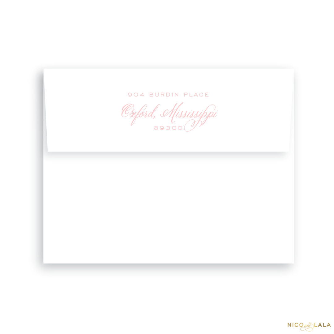 Twin Hearts Birth Announcement Return Address Printing