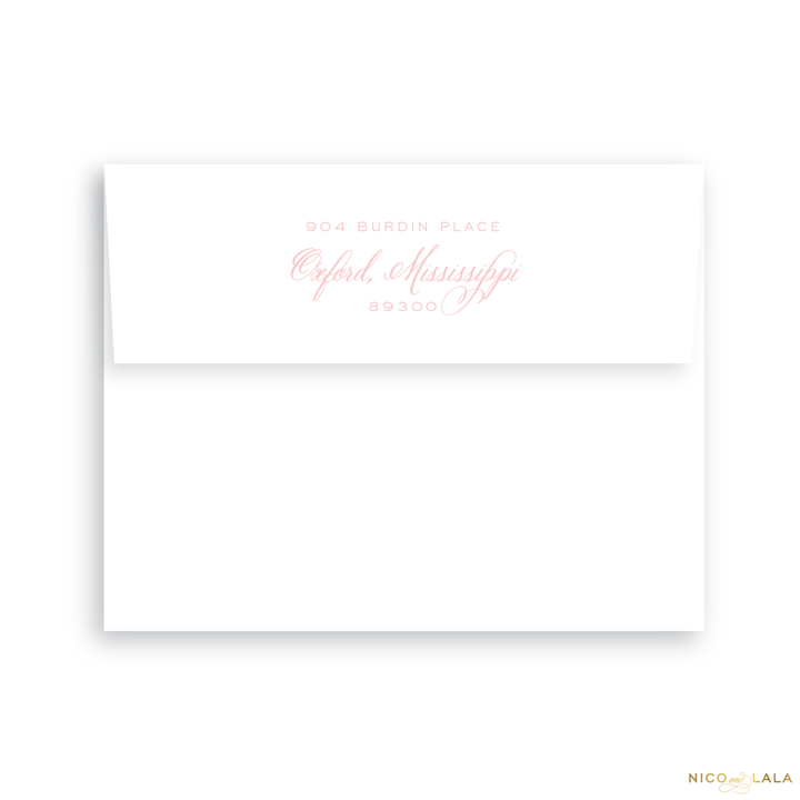 Twin Hearts Birth Announcement Return Address Printing