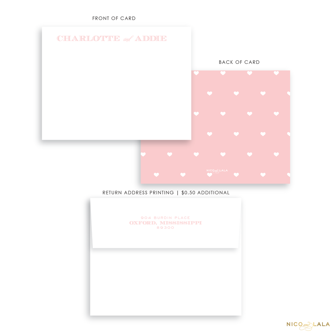 Twin Hearts Stationery