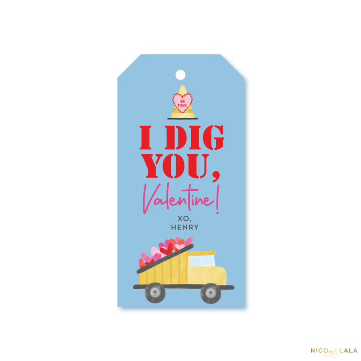 Construction Valentines Tags