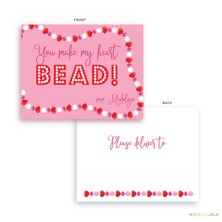You Make My Heart Bead Valentines Cards