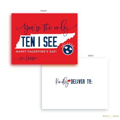 Tennessee Valentines Cards, Red