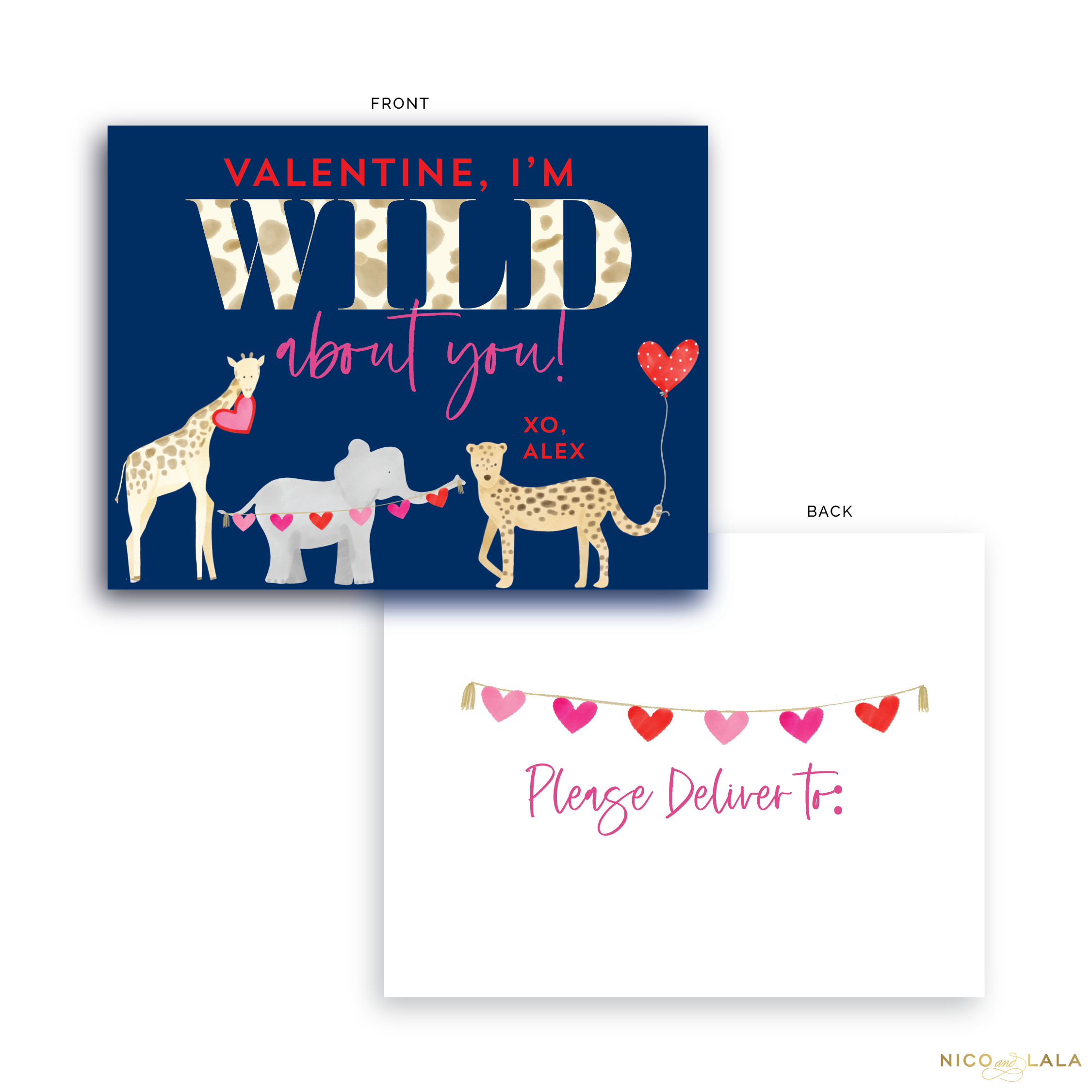 Wild About You Valentines Cards