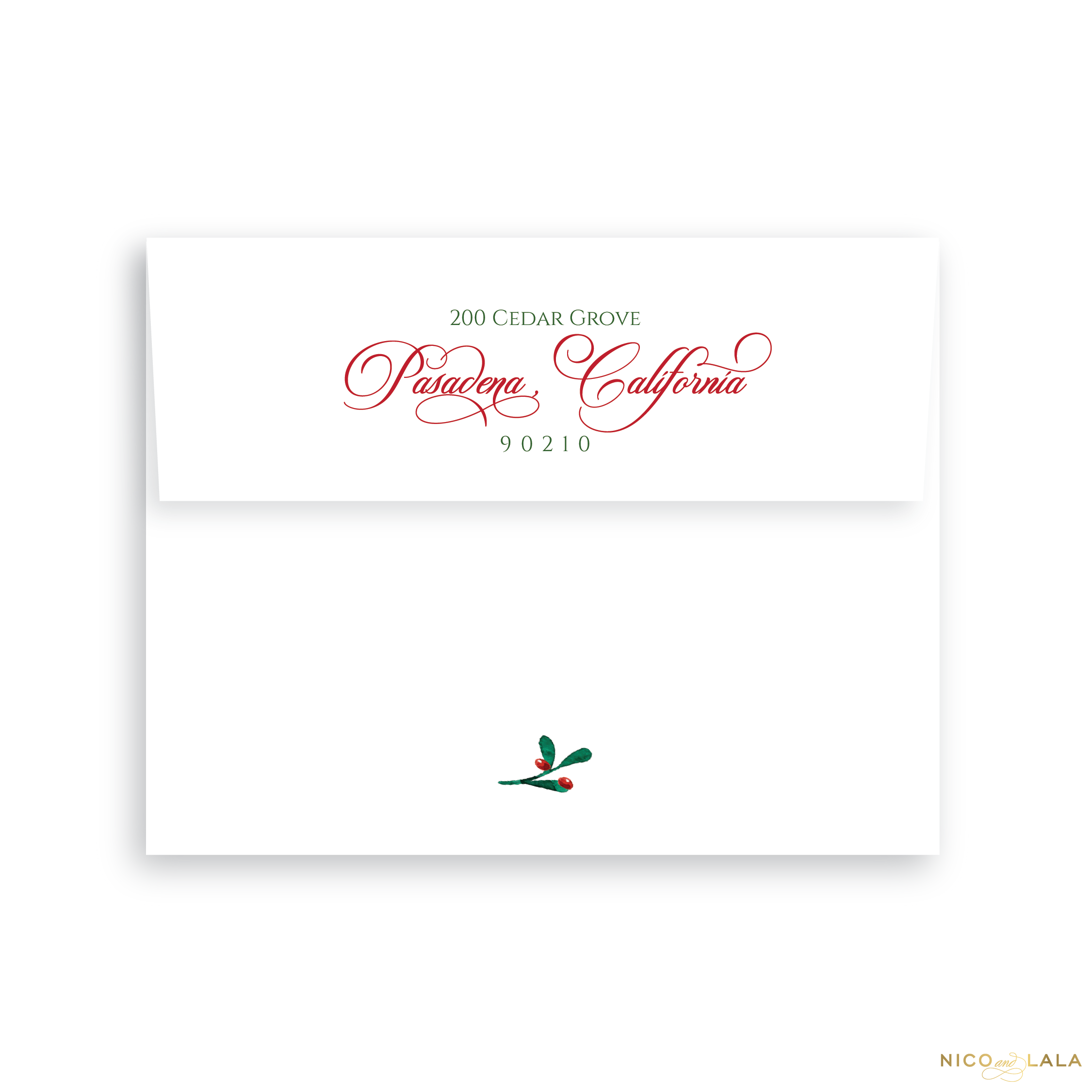Very Merry Plaid Christmas Card Return Address Printing