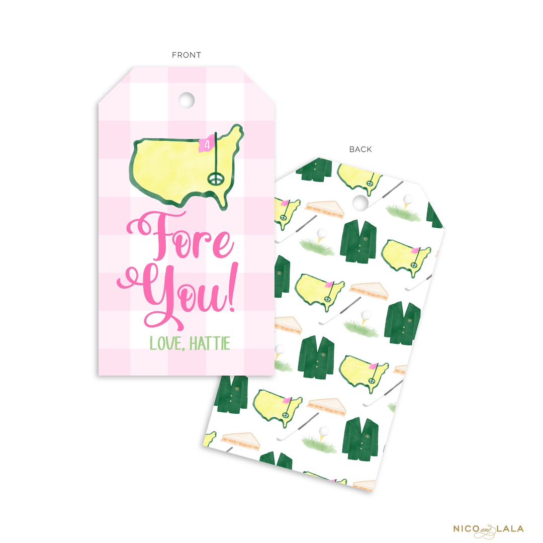Masters Birthday Favor Tags, Pink