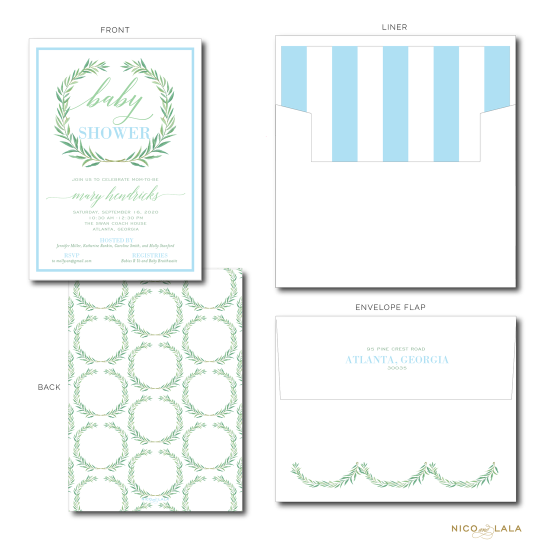 Watercolor Wreath Invitations