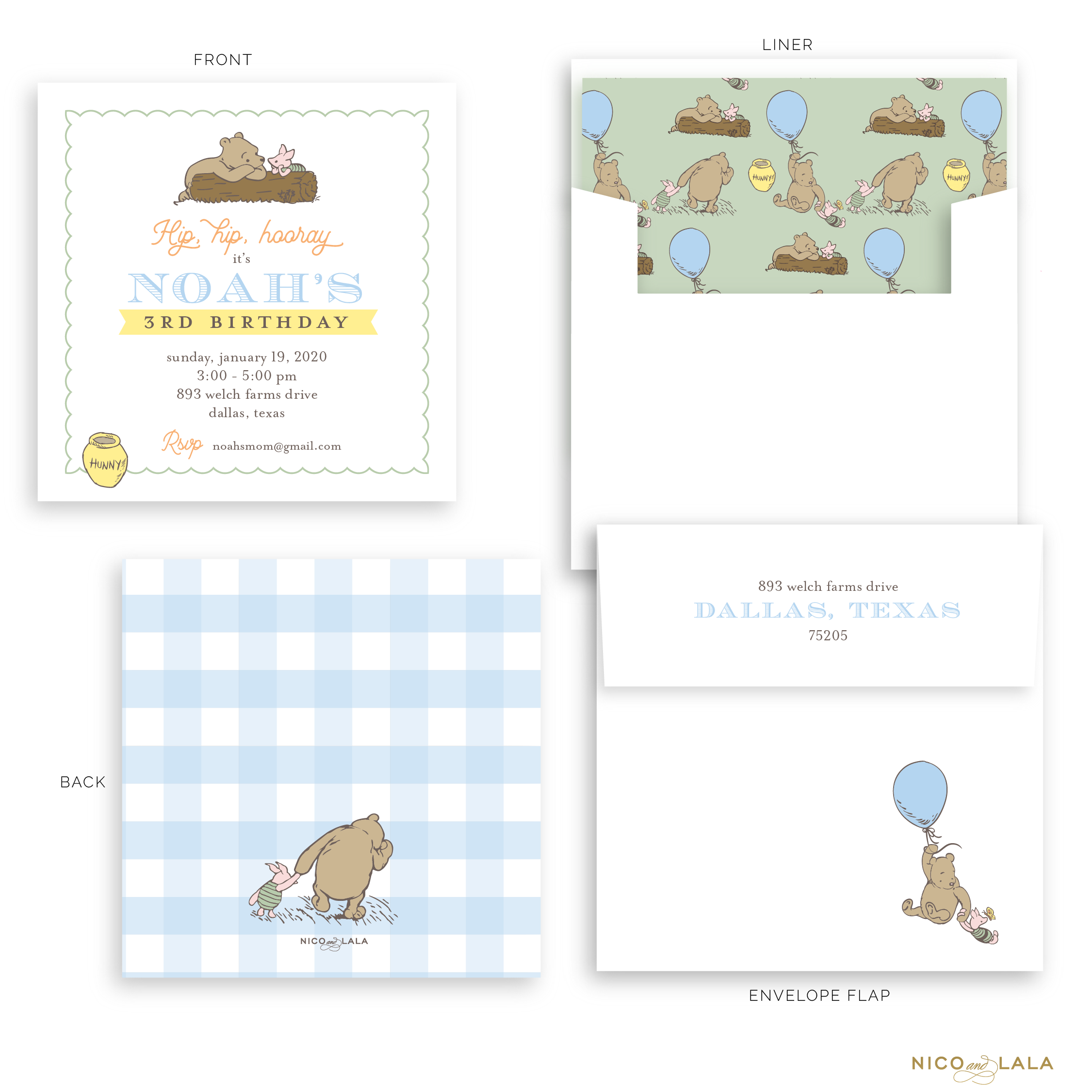 Winnie The Pooh Birthday Invitations