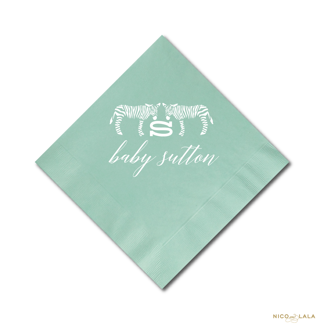 Chic Zebra Baby Shower Napkins