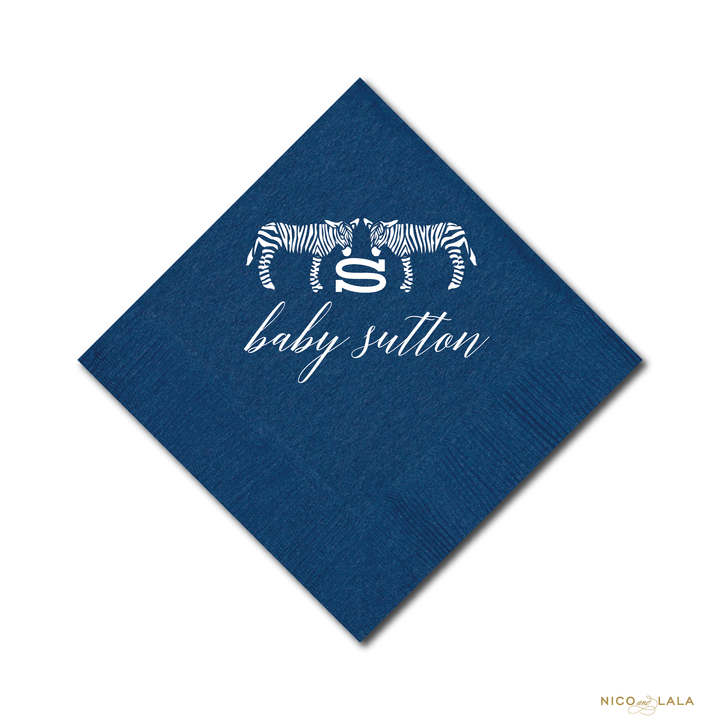 Chic Zebra Baby Shower Napkins