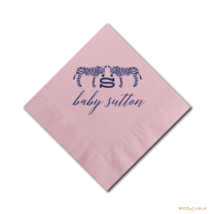 Chic Zebra Baby Shower Napkins