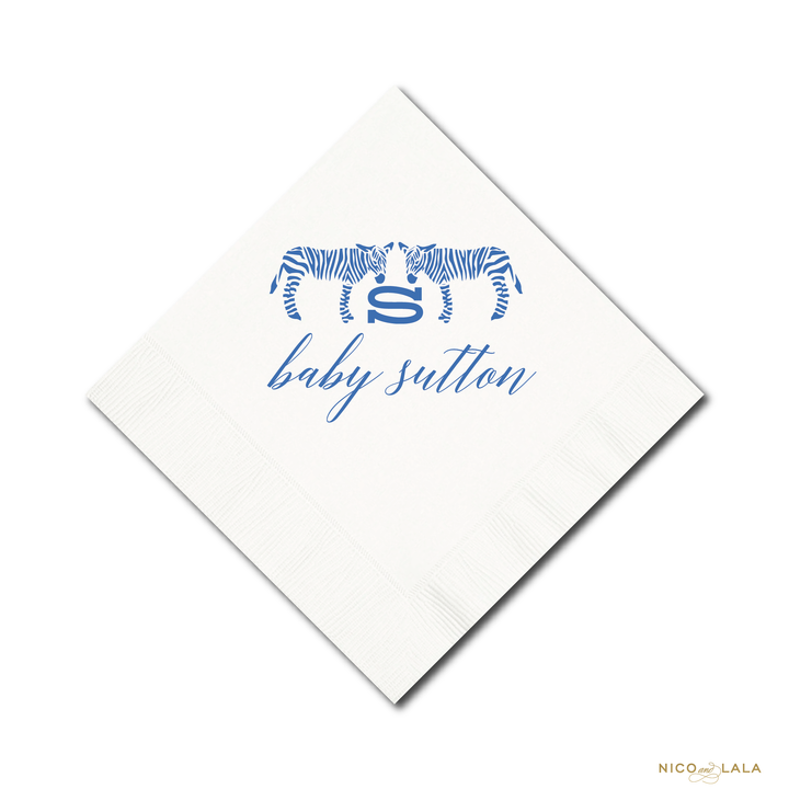 Chic Zebra Baby Shower Napkins